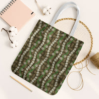 Pikake Maile Tiare Lei Tote Bag Natural Lauhala Pattern