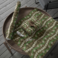 Pikake Maile Tiare Lei Wrapping Paper Natural Lauhala Pattern