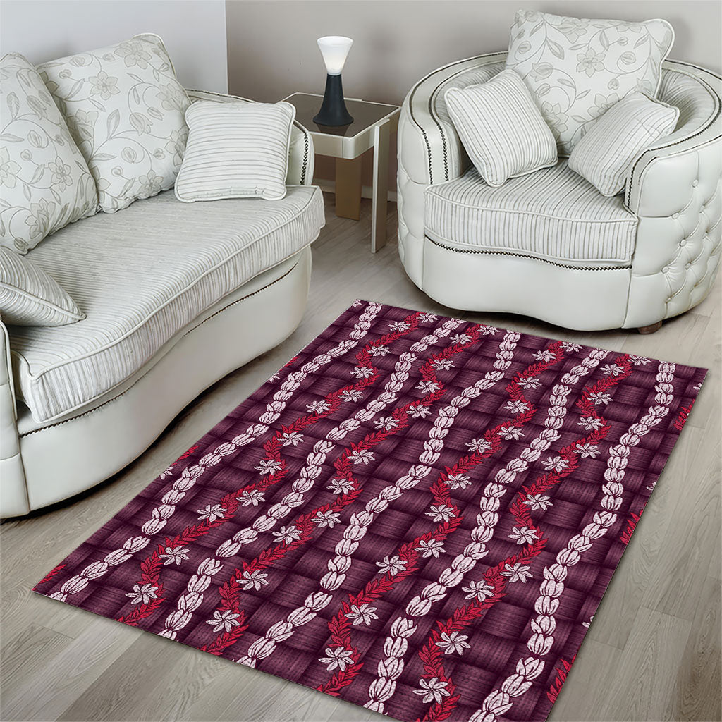 Pikake Maile Tiare Lei Area Rug Akala Lauhala Pattern