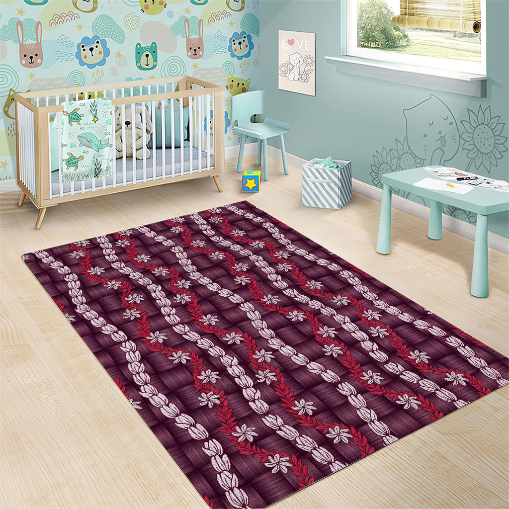 Pikake Maile Tiare Lei Area Rug Akala Lauhala Pattern