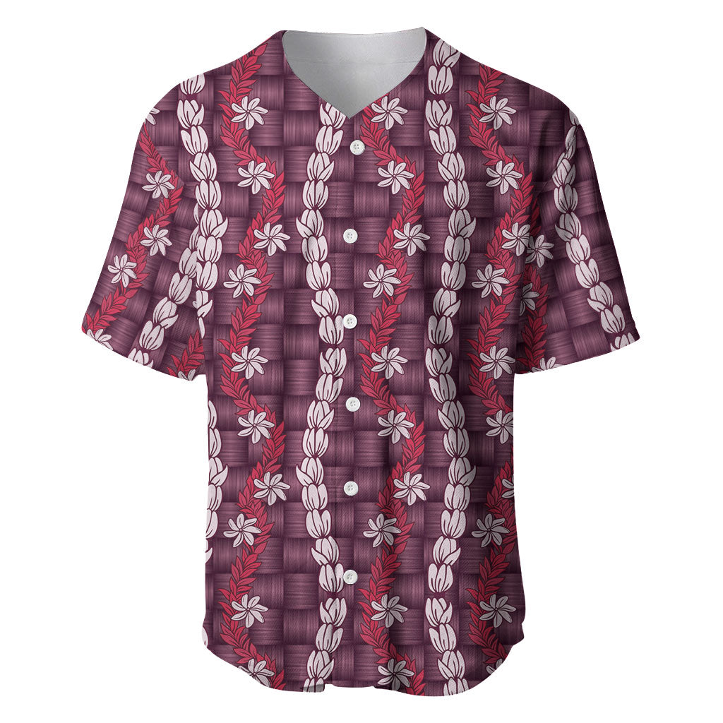 Pikake Maile Tiare Lei Baseball Jersey Akala Lauhala Pattern