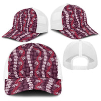 Pikake Maile Tiare Lei Baseball Net Cap Akala Lauhala Pattern