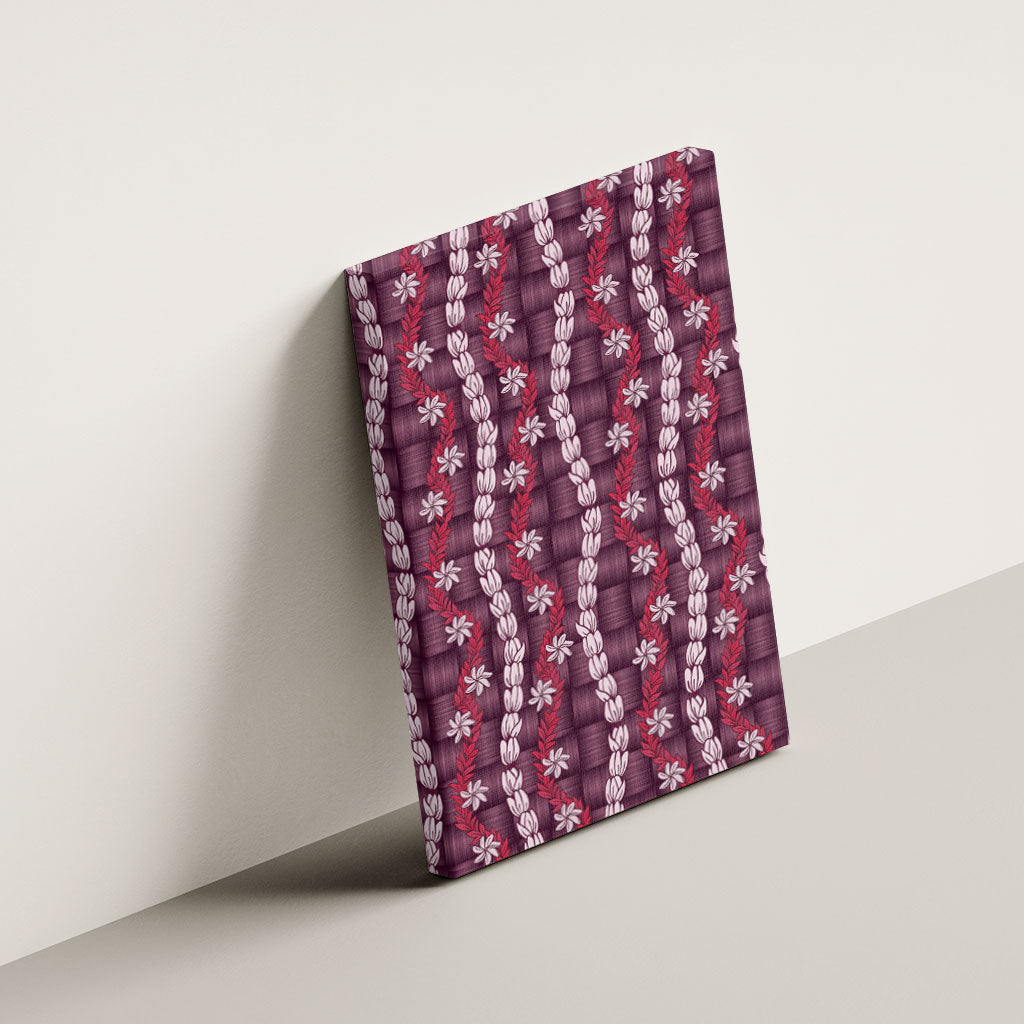 Pikake Maile Tiare Lei Canvas Wall Art Akala Lauhala Pattern