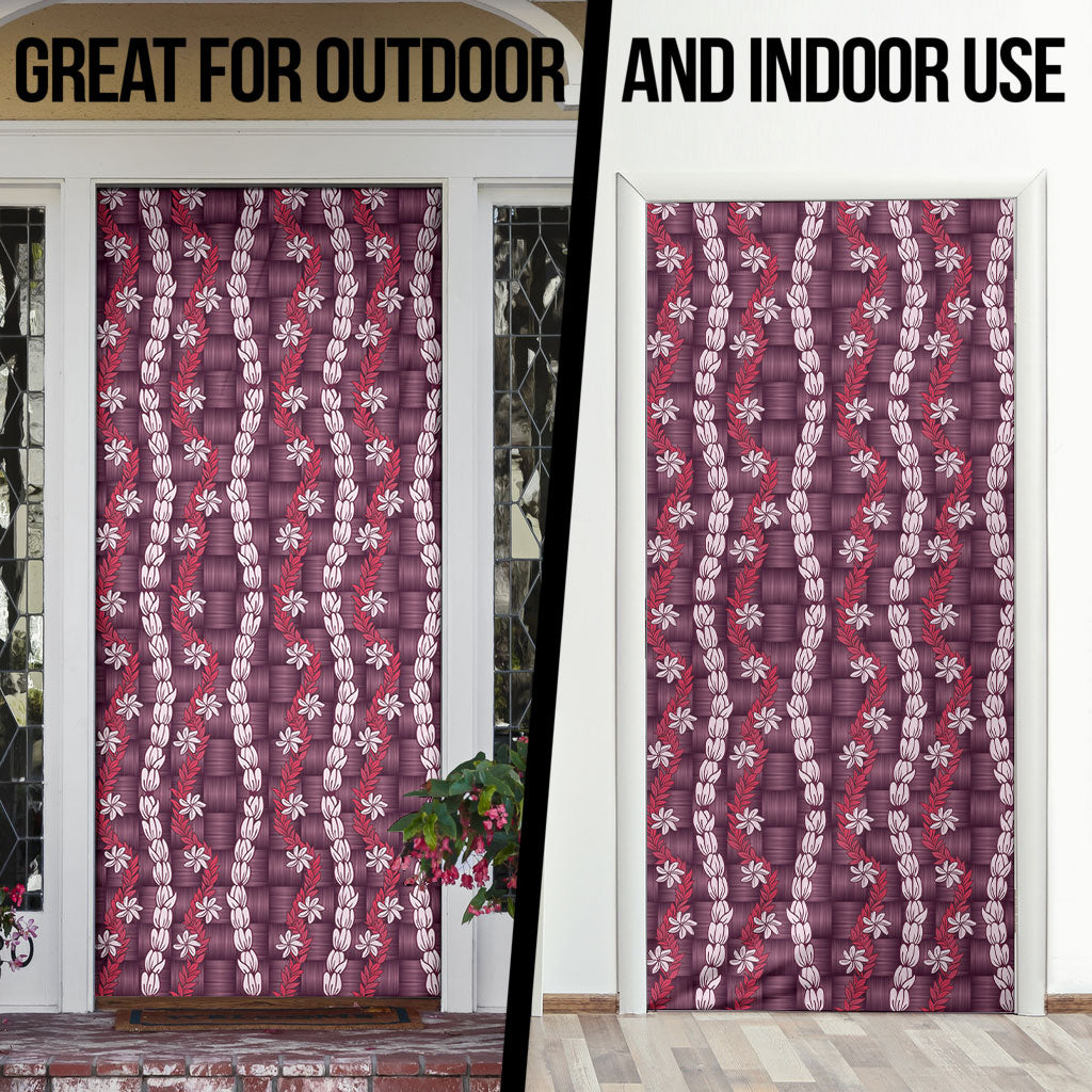 Pikake Maile Tiare Lei Door Cover Akala Lauhala Pattern