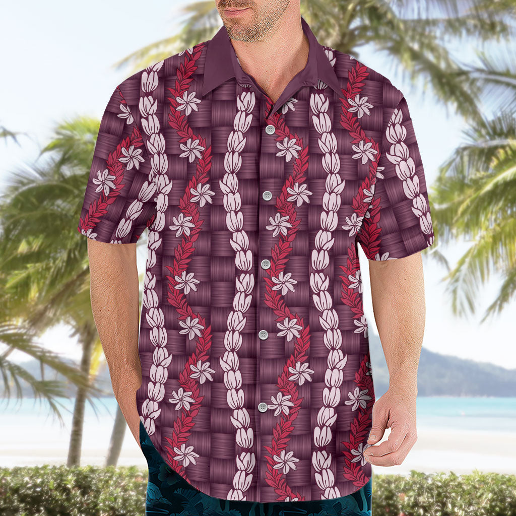 Pikake Maile Tiare Lei Hawaiian Shirt Akala Lauhala Pattern