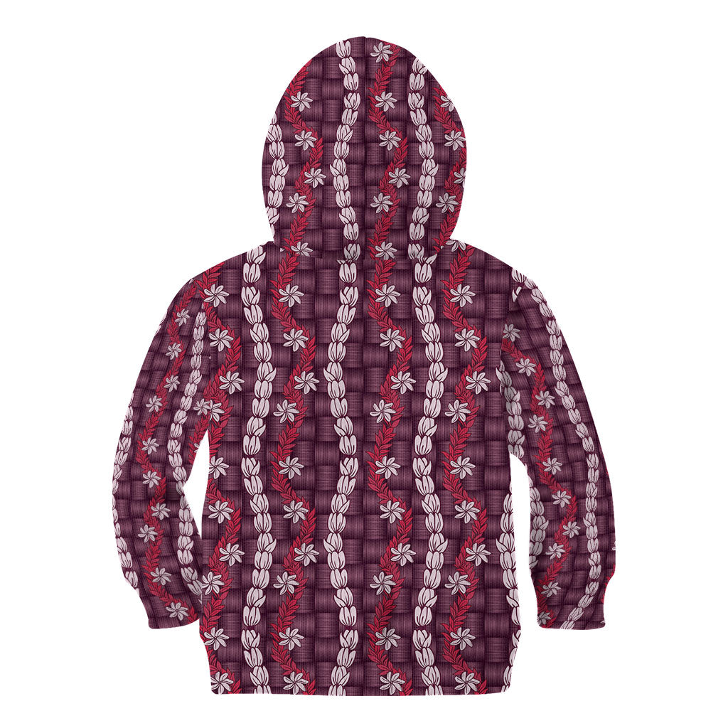 Pikake Maile Tiare Lei Kid Hoodie Akala Lauhala Pattern