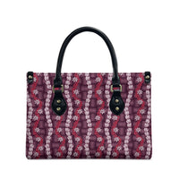 Pikake Maile Tiare Lei Leather Bag Akala Lauhala Pattern