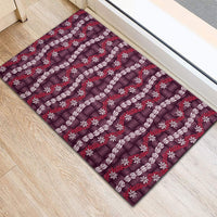 Pikake Maile Tiare Lei Rubber Doormat Akala Lauhala Pattern