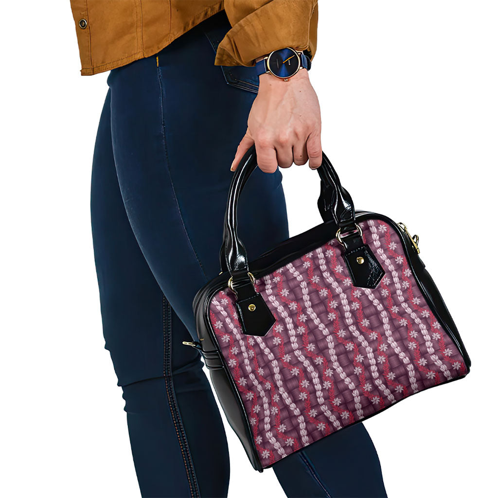 Pikake Maile Tiare Lei Shoulder Handbag Akala Lauhala Pattern