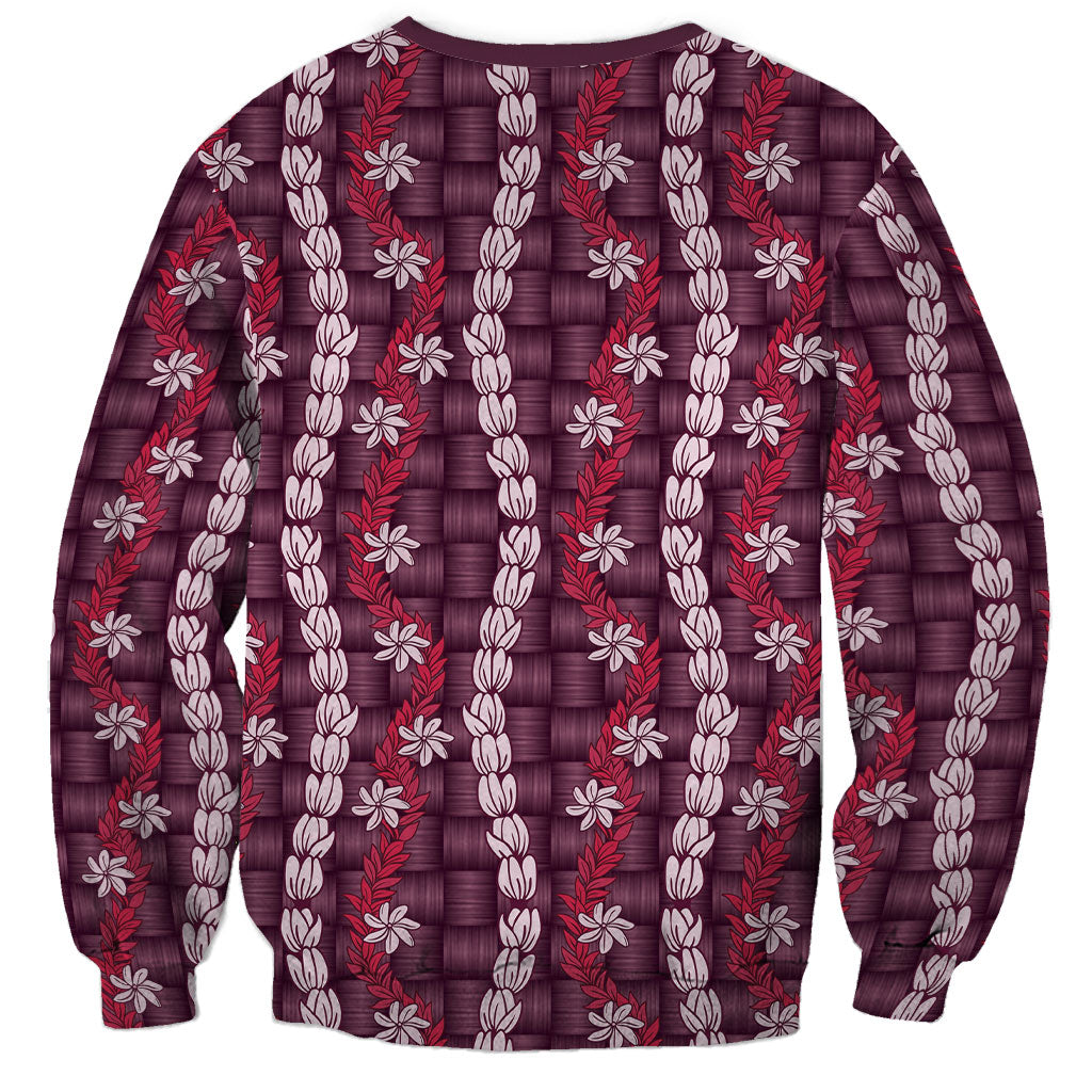 Pikake Maile Tiare Lei Sweatshirt Akala Lauhala Pattern