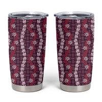 Pikake Maile Tiare Lei Tumbler Cup Akala Lauhala Pattern