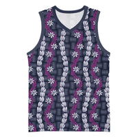 Pikake Maile Tiare Lei Basketball Jersey Poni Lauhala Pattern