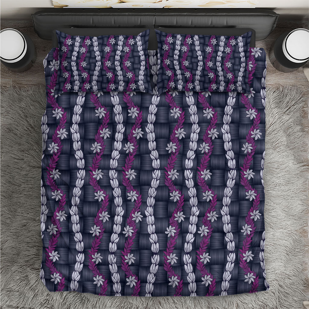 Pikake Maile Tiare Lei Bedding Set Poni Lauhala Pattern