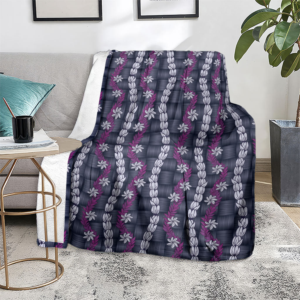 Pikake Maile Tiare Lei Blanket Poni Lauhala Pattern