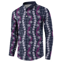 Pikake Maile Tiare Lei Button Sweatshirt Poni Lauhala Pattern