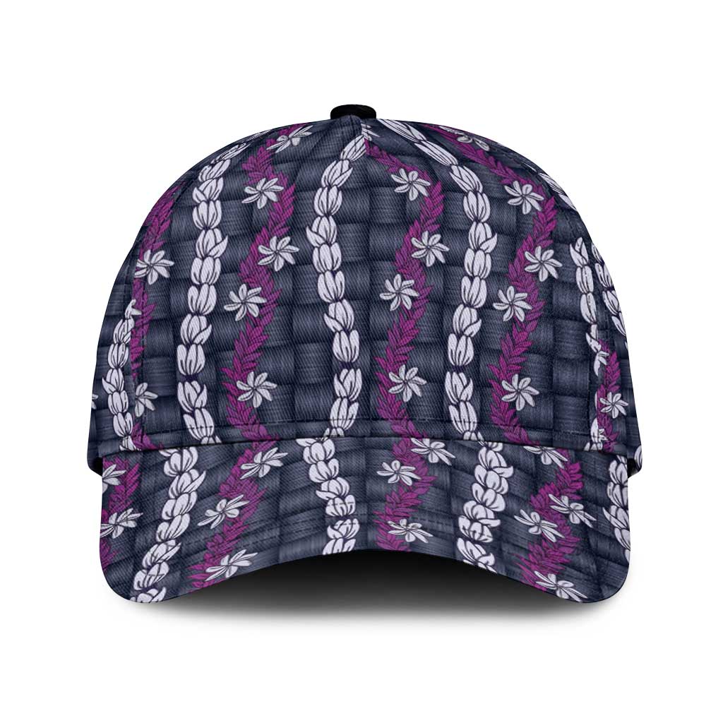 Pikake Maile Tiare Lei Classic Cap Poni Lauhala Pattern