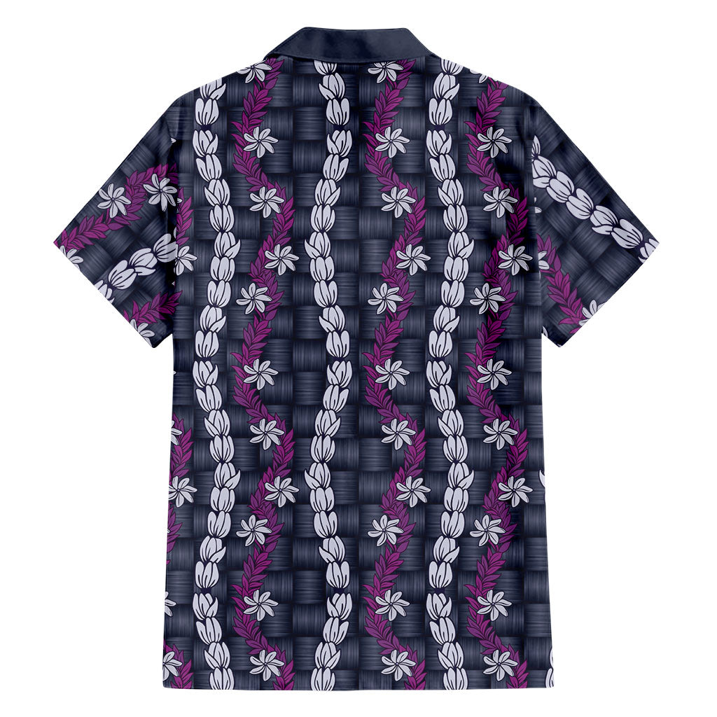 Pikake Maile Tiare Lei Family Matching Tank Maxi Dress and Hawaiian Shirt Poni Lauhala Pattern