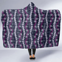 Pikake Maile Tiare Lei Hooded Blanket Poni Lauhala Pattern