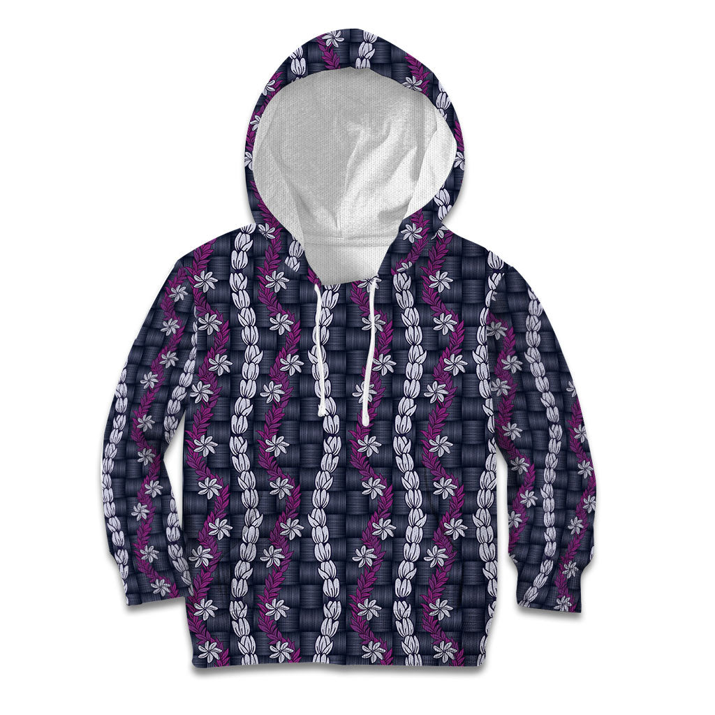 Pikake Maile Tiare Lei Kid Hoodie Poni Lauhala Pattern