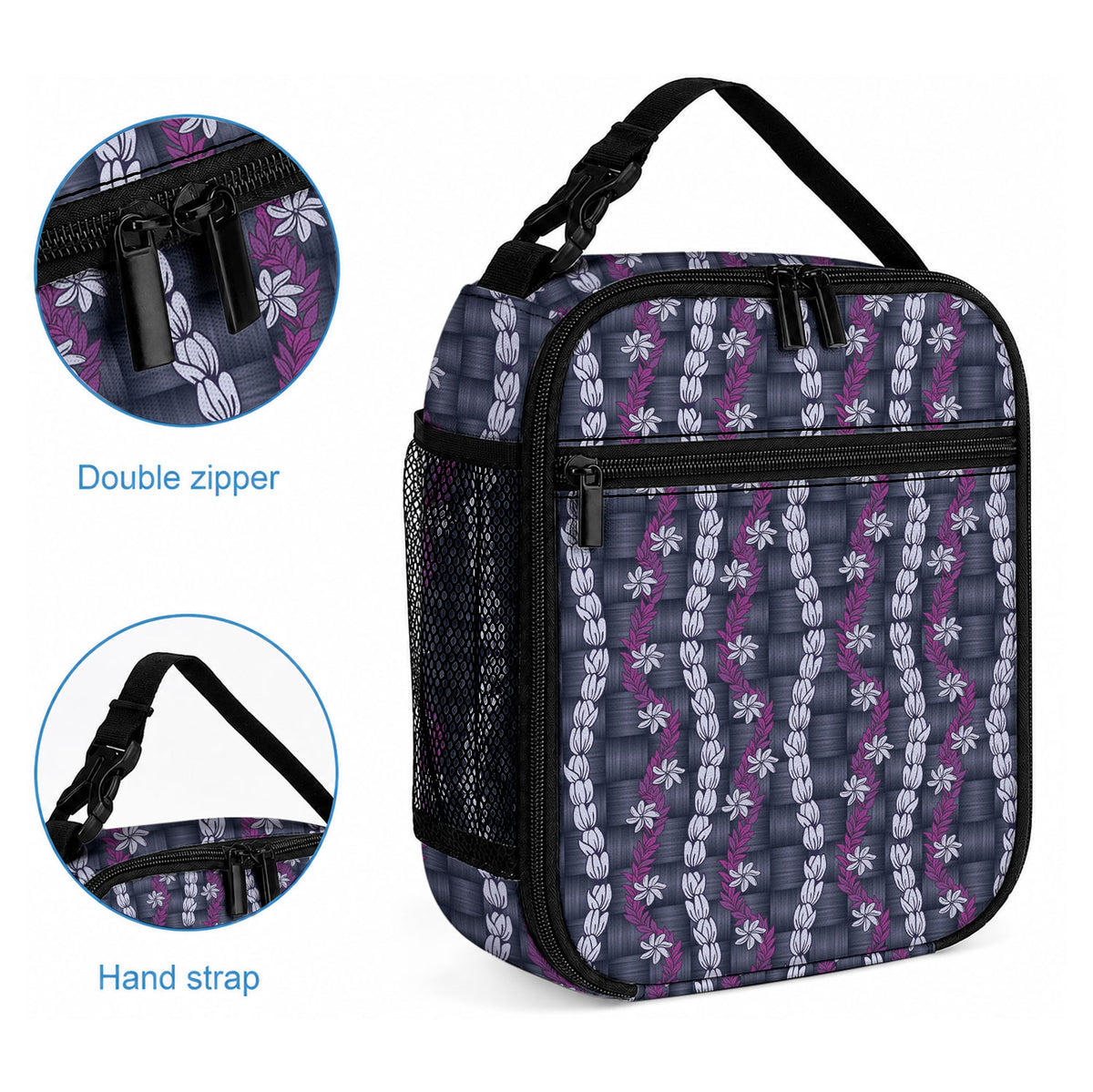 Pikake Maile Tiare Lei Lunch Bag Poni Lauhala Pattern LT01 - Polynesian Pride