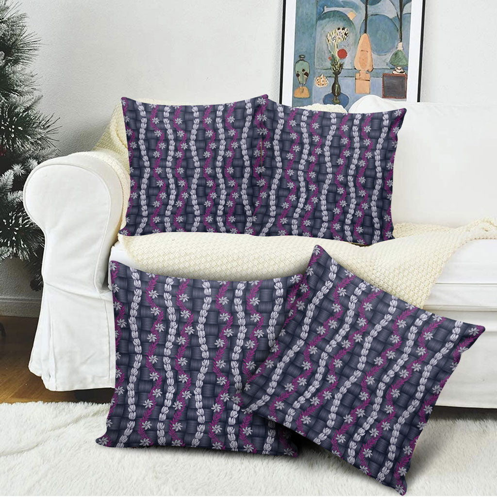 Pikake Maile Tiare Lei Pillow Cover Poni Lauhala Pattern