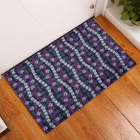 Pikake Maile Tiare Lei Rubber Doormat Poni Lauhala Pattern