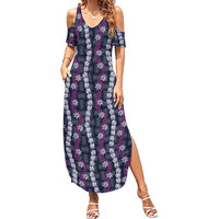 Pikake Maile Tiare Lei Summer Maxi Dress Poni Lauhala Pattern