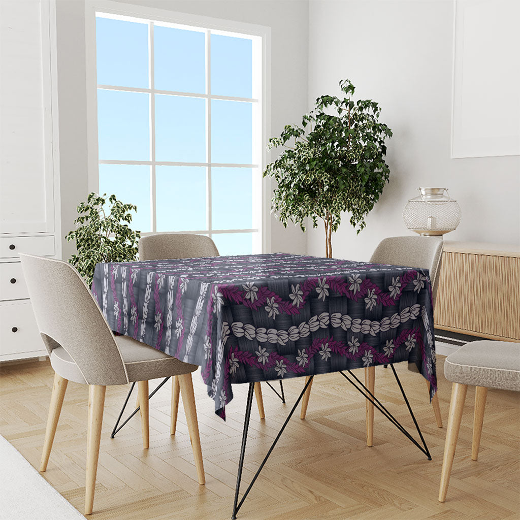 Pikake Maile Tiare Lei Tablecloth Poni Lauhala Pattern
