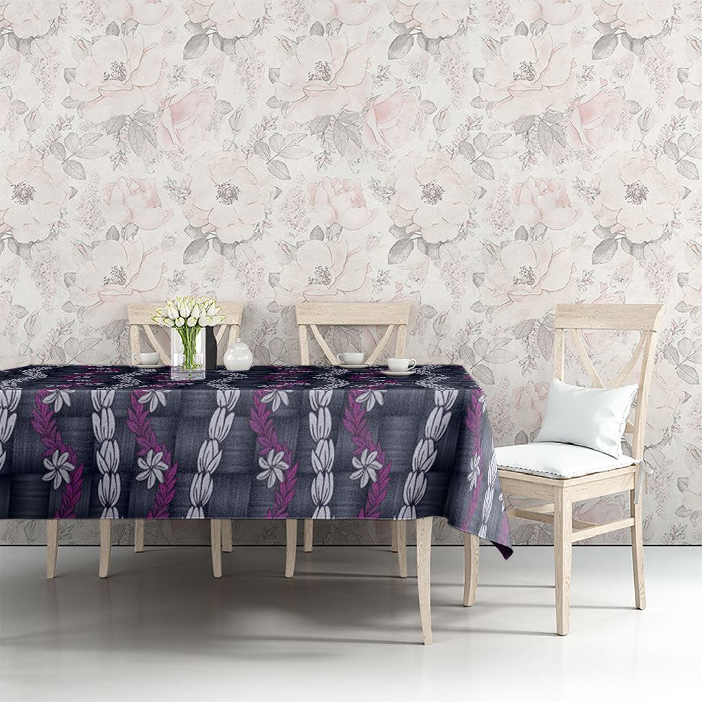 Pikake Maile Tiare Lei Tablecloth Poni Lauhala Pattern