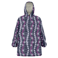 Pikake Maile Tiare Lei Wearable Blanket Hoodie Poni Lauhala Pattern