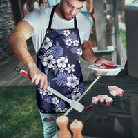 Hawaiian Hibiscus Tribal Floral Blue Apron Polynesian Tapa Pattern - Polynesian Pride