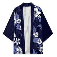 Hawaiian Hibiscus Tribal Floral Blue Kimono Polynesian Tapa Pattern - Polynesian Pride