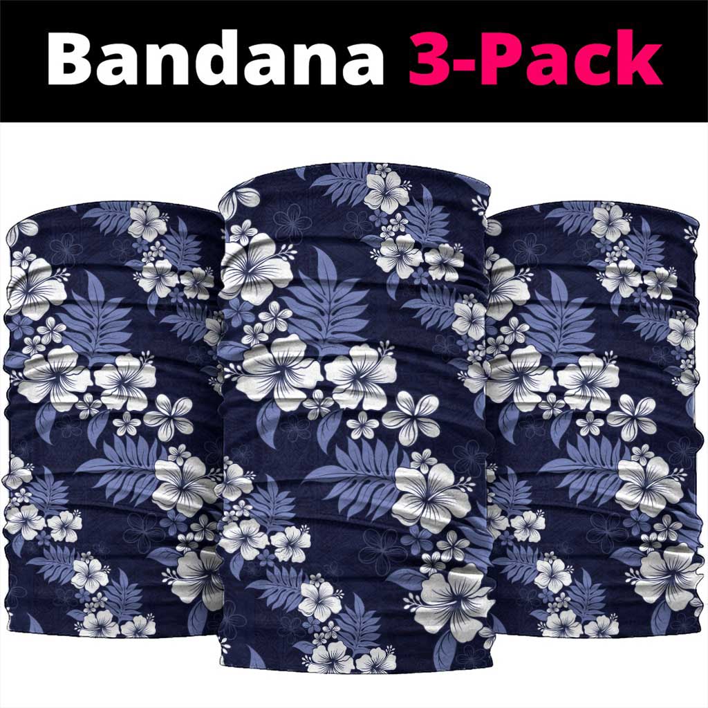 Hawaiian Hibiscus Tribal Floral Blue Neck Gaiter Polynesian Tapa Pattern - Polynesian Pride