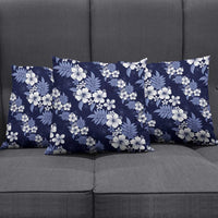 Hawaiian Hibiscus Tribal Floral Blue Pillow Cover Polynesian Tapa Pattern - Polynesian Pride