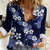 Hawaiian Hibiscus Tribal Floral Blue Women Casual Shirt Polynesian Tapa Pattern - Polynesian Pride