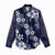 Hawaiian Hibiscus Tribal Floral Blue Women Casual Shirt Polynesian Tapa Pattern - Polynesian Pride
