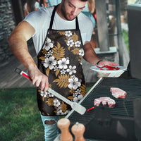 Hawaiian Hibiscus Tribal Floral Brown Apron Polynesian Tapa Pattern - Polynesian Pride