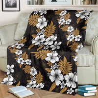 Hawaiian Hibiscus Tribal Floral Brown Blanket Polynesian Tapa Pattern - Polynesian Pride