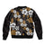 Hawaiian Hibiscus Tribal Floral Brown Bomber Jacket Polynesian Tapa Pattern - Polynesian Pride