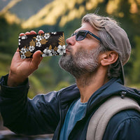 Hawaiian Hibiscus Tribal Floral Brown 4 in 1 Can Cooler Tumbler Polynesian Tapa Pattern - Polynesian Pride