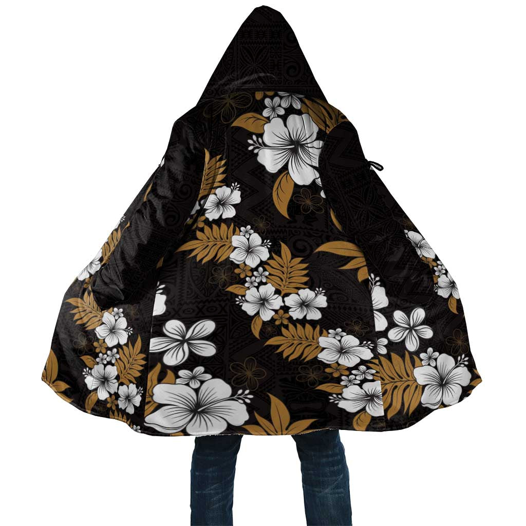 Hawaiian Hibiscus Tribal Floral Brown Cloak Polynesian Tapa Pattern - Polynesian Pride