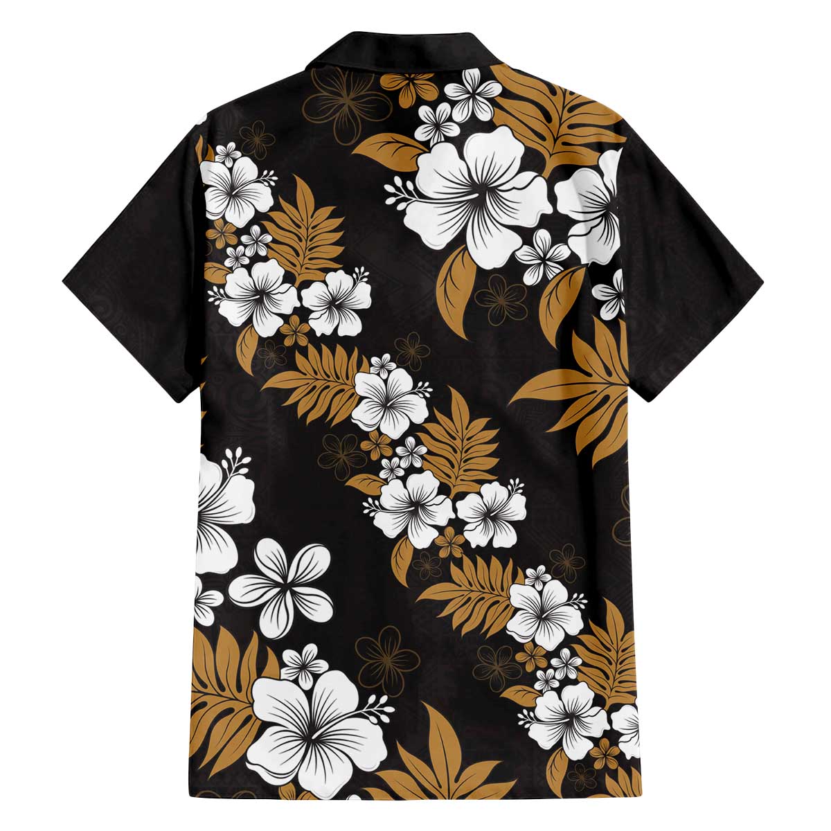 Hawaiian Hibiscus Tribal Floral Brown Family Matching Off The Shoulder Long Sleeve Dress and Hawaiian Shirt Polynesian Tapa Pattern - Polynesian Pride