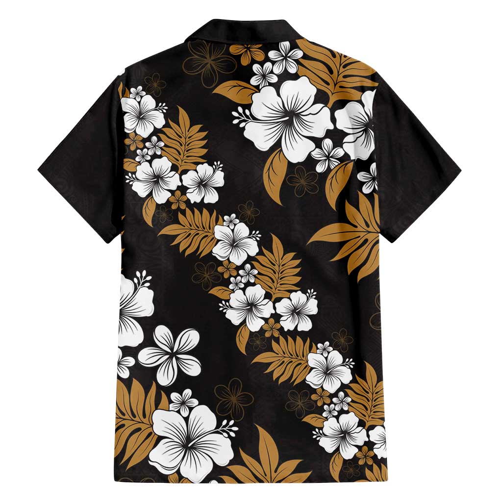 Hawaiian Hibiscus Tribal Floral Brown Family Matching Tank Maxi Dress and Hawaiian Shirt Polynesian Tapa Pattern - Polynesian Pride