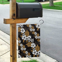 Hawaiian Hibiscus Tribal Floral Brown Garden Flag Polynesian Tapa Pattern - Polynesian Pride