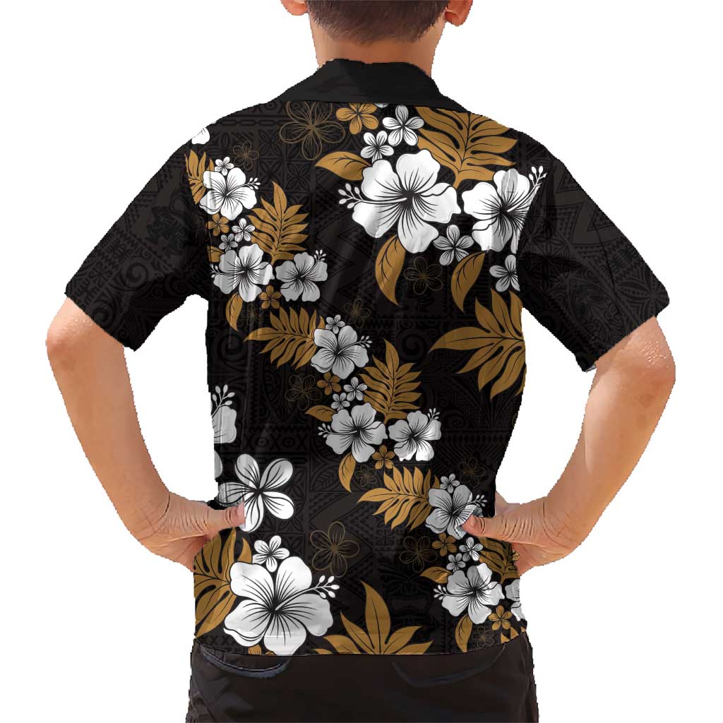 Hawaiian Hibiscus Tribal Floral Brown Hawaiian Shirt Polynesian Tapa Pattern - Polynesian Pride