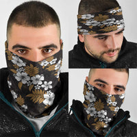 Hawaiian Hibiscus Tribal Floral Brown Neck Gaiter Polynesian Tapa Pattern - Polynesian Pride