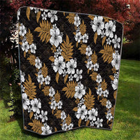 Hawaiian Hibiscus Tribal Floral Brown Quilt Polynesian Tapa Pattern - Polynesian Pride