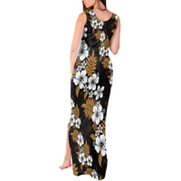 Hawaiian Hibiscus Tribal Floral Brown Tank Maxi Dress Polynesian Tapa Pattern - Polynesian Pride
