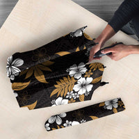 Hawaiian Hibiscus Tribal Floral Brown Umbrella Polynesian Tapa Pattern - Polynesian Pride