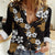 Hawaiian Hibiscus Tribal Floral Brown Women Casual Shirt Polynesian Tapa Pattern - Polynesian Pride